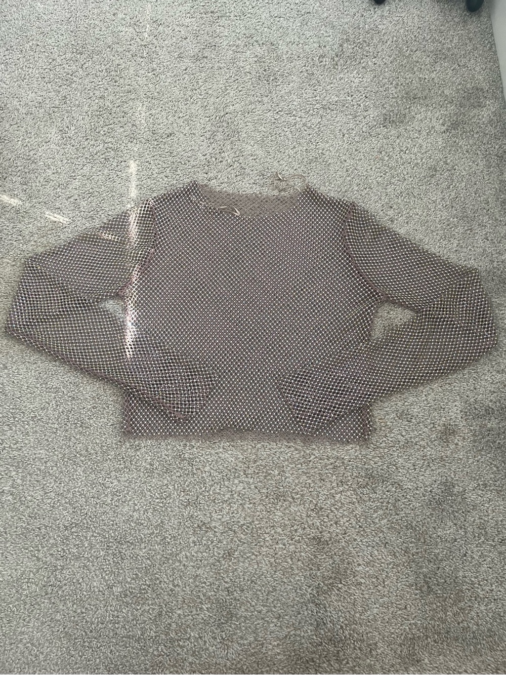 Zara crystal mesh crop top size M